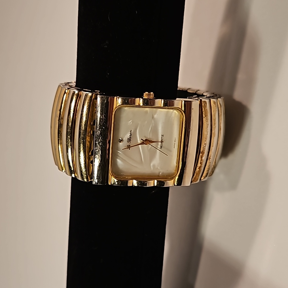 Gold-Tone Women’s Quartz Bracelet Watch - Gold/White